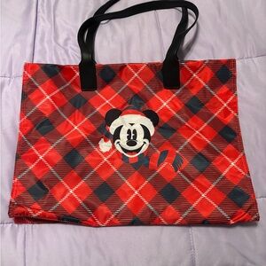 Disney Mickey Mouse Red Plaid Tote Bag